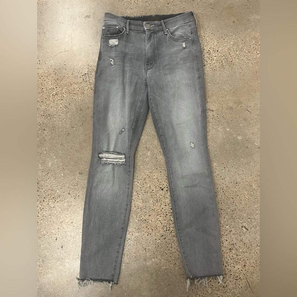 Mother HW Looker Ankle Fray Gray Jeans size 26